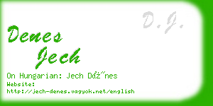 denes jech business card